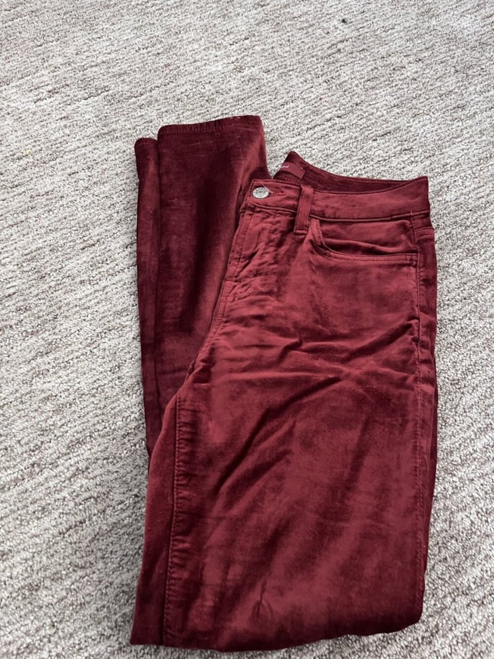 7 For All Mankind Red Velvet Pants